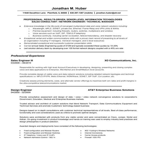 Jonathan Huber   Resume (060810)