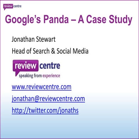 Google's Panda - A Case Study