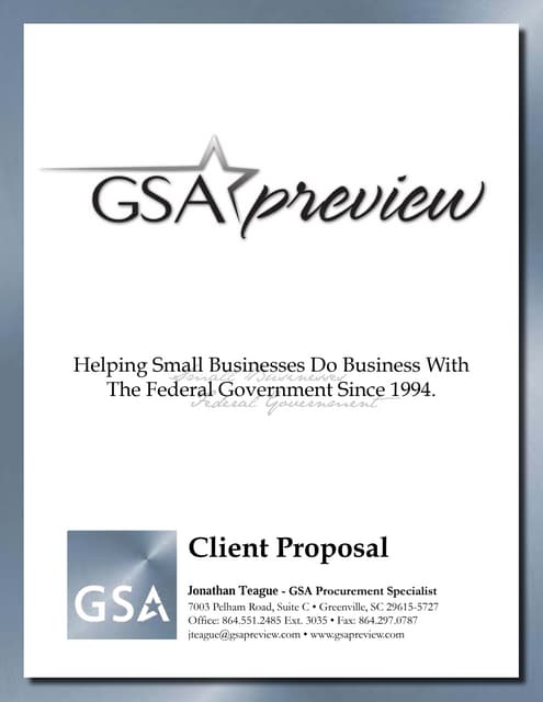Jonathan Teague Gsa Info Pack