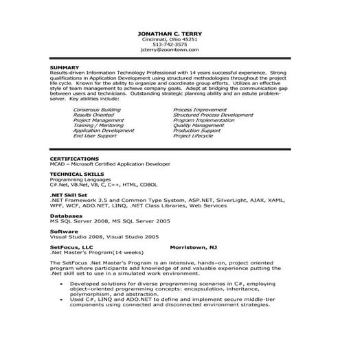 Jonathan Terry's Resume