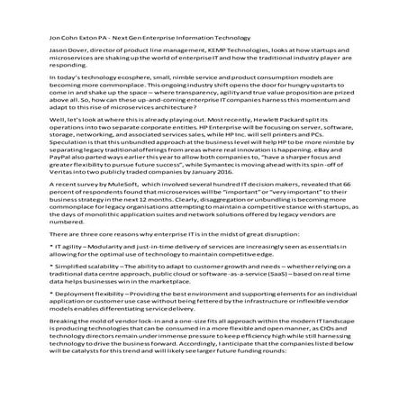 Jon Cohn Exton PA - Next Gen Enterprise Information Technology