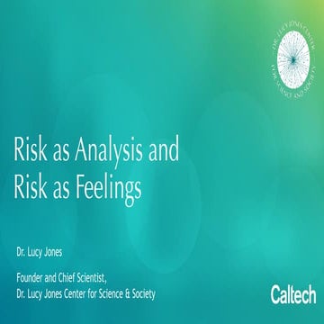 Risk perception: thinking vs. feeling | PPTX
