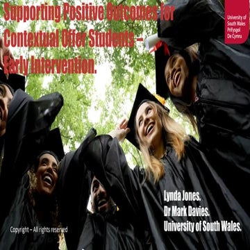 Supporting Positive Outcomes for Contextual Offer Students – Early Interventi...