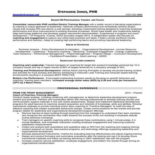 Jones phr,  stephanie hr trainer and coach