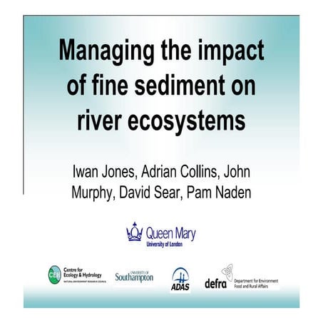 Managing the impact of fine sediment on river ecosystems | PDF