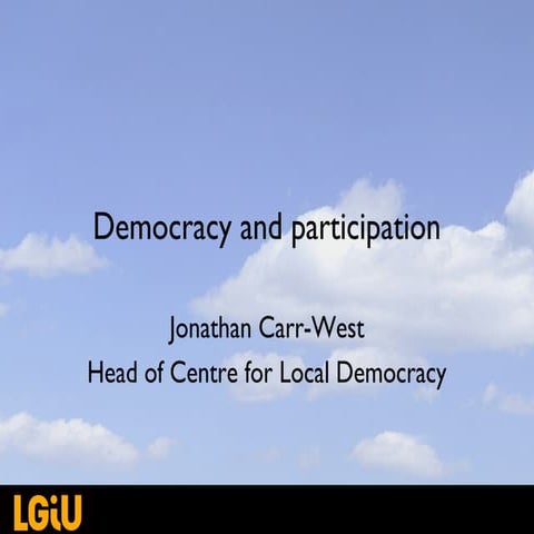 Jonnathan Carr-West - Democracy And  Participation