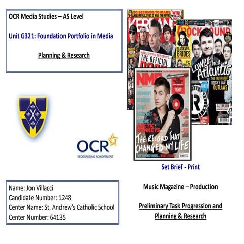 preliminary task and planning &amp; research 