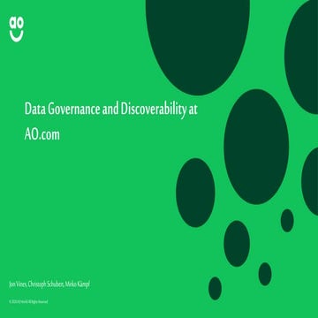 Data governance and discoverability at AO.com | Jon Vines, AO.com and Christo...