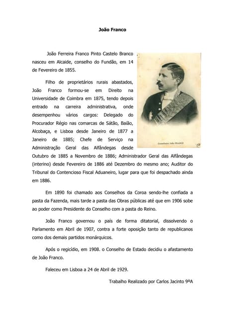 JoãO Franco Bio