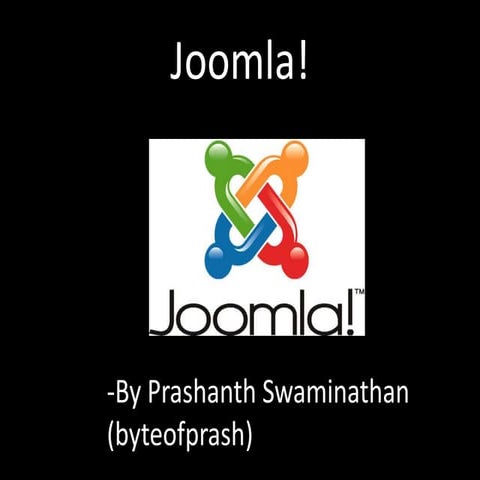 Intro to Joomla. 