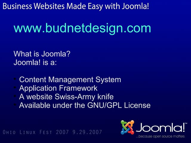 Joomla overview via catchy snaps