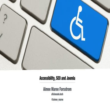 Accessibility, SEO and Joomla 