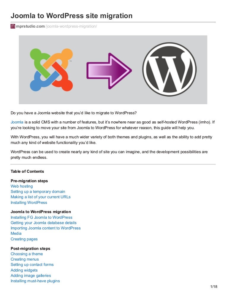 How To Move Your Site From Joomla To Wordpress Comprehensive Migrati