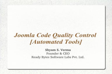 Joomla Code Quality Control and Automation Testing