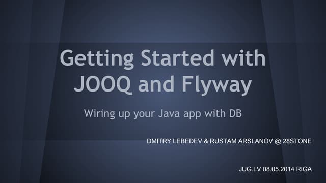 JOOQ and Flyway