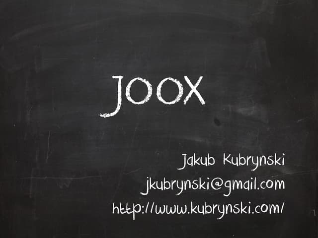 JOOX - Java Object Oriented XML