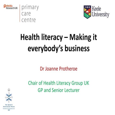 Jo Protheroe - Health Literacy and Health Inequality