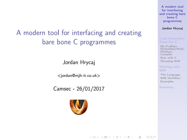 Working with NIM - By Jordan Hrycaj