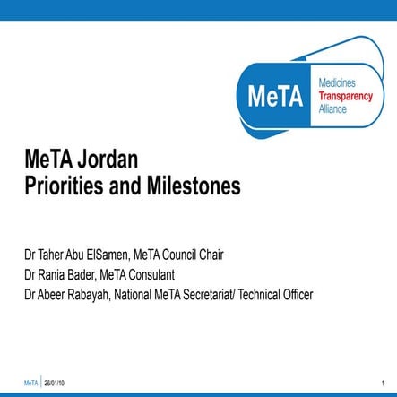 Jordan National Priorities And Milestones