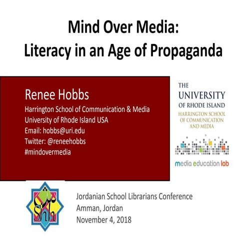 Mind Over Media: Literacy in an Age of Propaganda