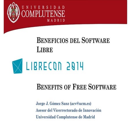 Beneficios del software libre en la Universidad Complutense de Madrid