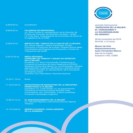 Jornada Internacional Derechos de la Mujer y Tabaquismo