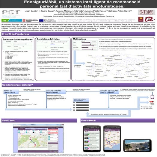 EnoSigTur: recomanació personalitzada d'activitats enoturístiques