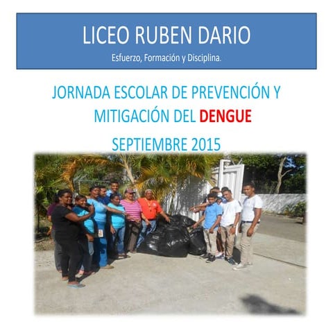 Jornada escolar de prevención y mitigación del dengue  septiembre 2015