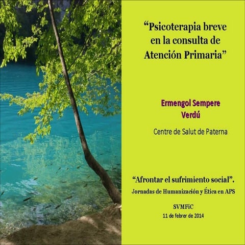 Psicoterapia Breve en la Consulta de Atención Primaria (Dr. Ermengol Sempere)