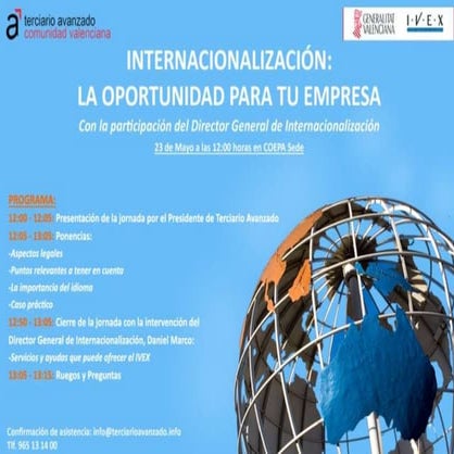 Jornada internacionalización la oportunidad para tu empresa