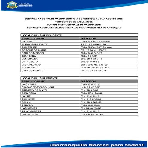 Jornada nacional de vacunacion
