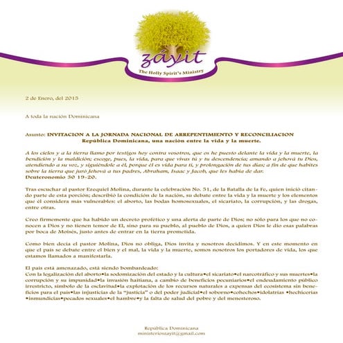 Jornada nacional oración