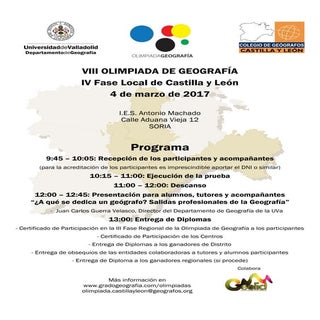 Jornada Olimpiada de Geografia Sori...