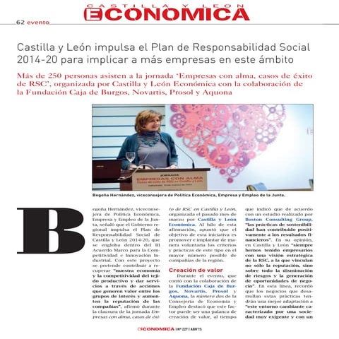 jornada Empresas con alma, casos de éxito de RSC en Castilla y León, organiza...