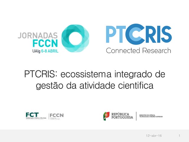Jornadas 2016: PTCRIS_Parte I