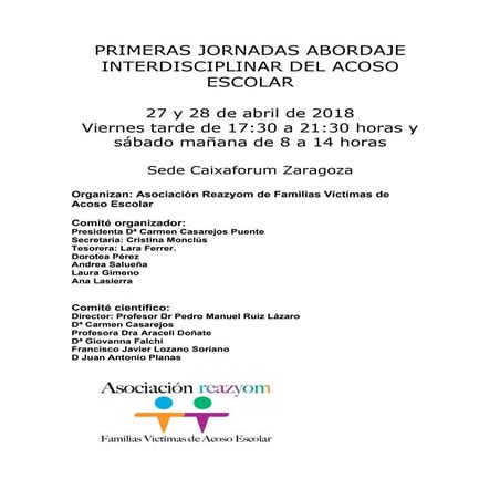 Jornadas acoso escolar_programa
