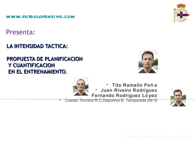PROPUESTA DE PLANIFICACIONY CUANTIFICACIONEN EL ENTRENAMIENTO, Tito Ramallo...