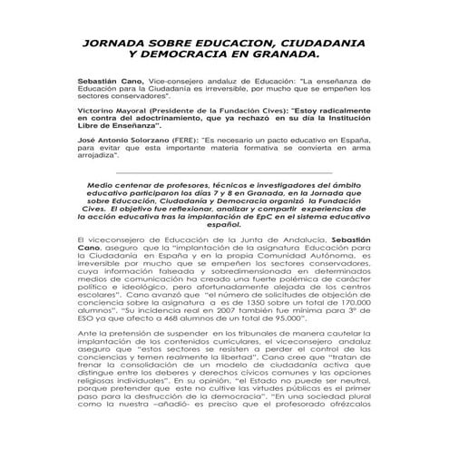 Jornada Sobre EducacióN, CiudadaníA Y Democracia