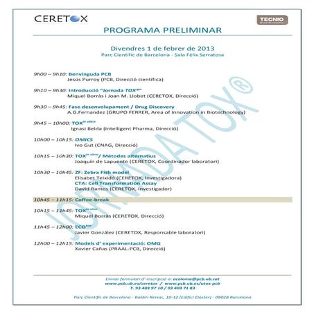 Jornada tox® Programa