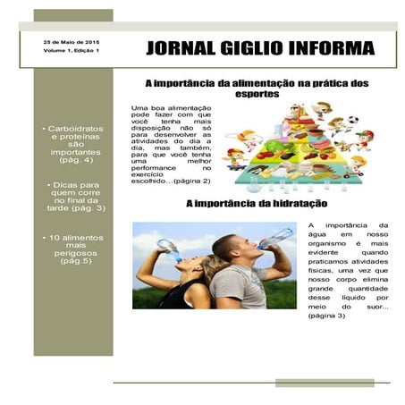 Jornal Viccenzo - Turma 1601 - Saúde e Esporte - 1ª Edição