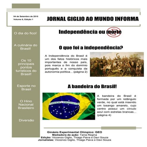 JORNAL GIGLIO AO MUNDO INFORMA   - Turma 1601