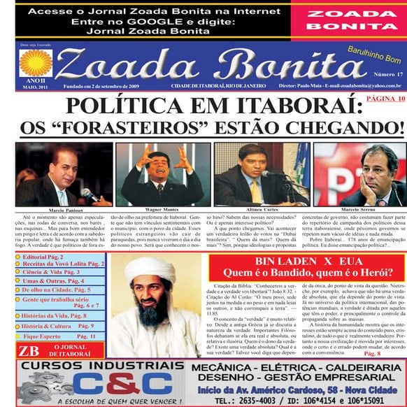 JORNAL ZOADA BONITA MAIO 2011 o jornal de itaboraí