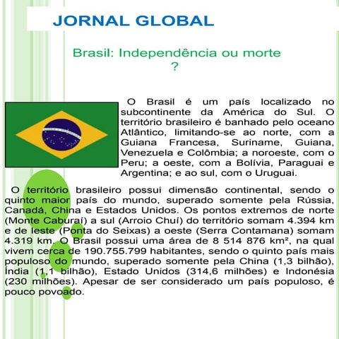 Jornal Global - Ântonio, Leandro e Francisco - Turma 1601