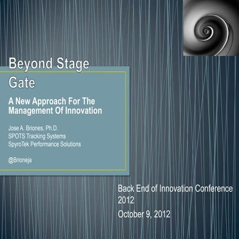 A New Framework for Disruptive Innovation Management - Dr. Jose a. Briones