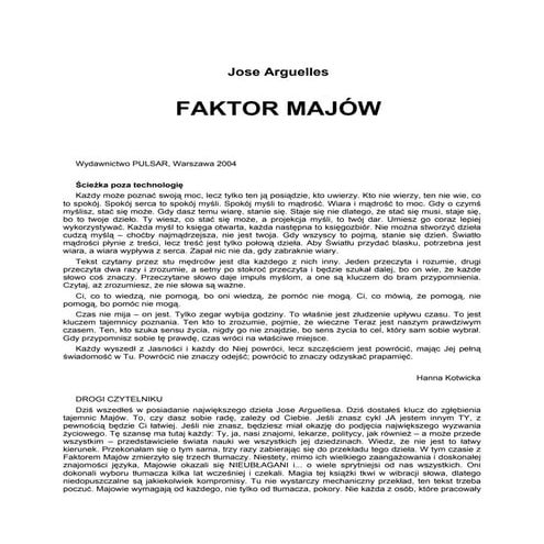 Jose Arguelles   Faktor Majów