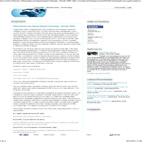 Otimizando seu Squid