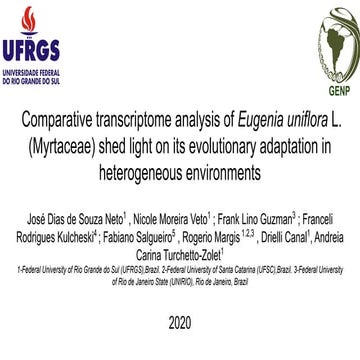Comparative transcriptome analysis of Eugenia uniflora L. (Myrtaceae) shed li...