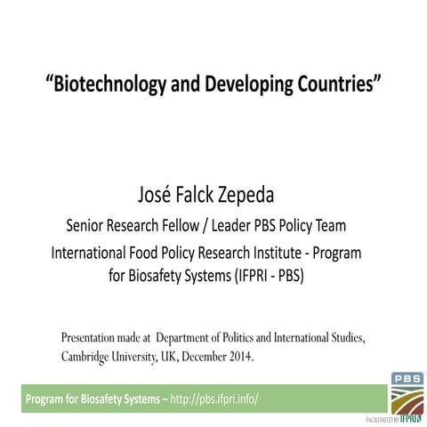 Role of Biotechnology in Food Insecurity | PPTX