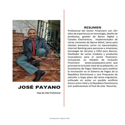JOSE PAYANO - HOJA de VIDA (Resume - Curriculum Vitae)