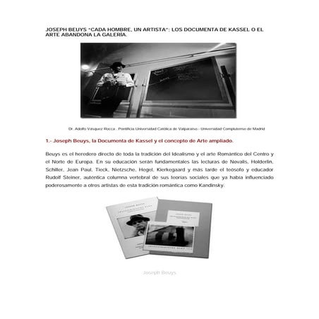 Joseph beuys   cada hombre, un artista por adolfo vasquez rocca ph.d